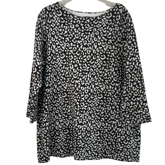 Cynthia Rowley Tops - Cynthia Rowley Leopard Quarter Length Sleeve sweater 1X